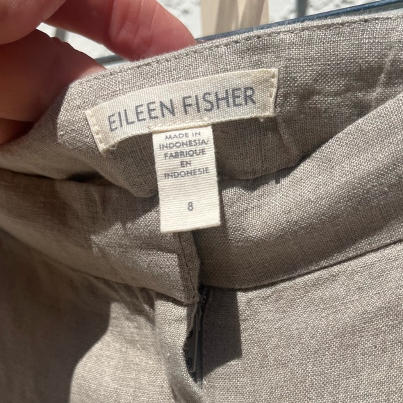 Eileen Fisher Linen Shorts, Size 8, Undyed Natural Colour, 100% Organic Linen - Picture 5 of 7